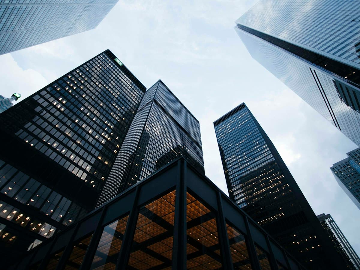Office buildings in the business district