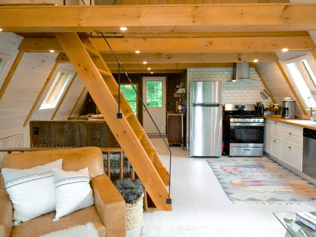 Bedroom with sloped ceiling